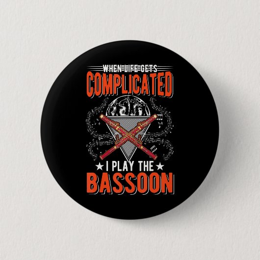 Bassoon Player Bassoonist Button (Vorderseite)