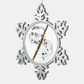 Bassoon Schneeflocken Zinn-Ornament (Rechts)