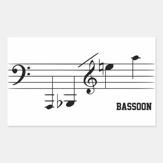Bassoon Spielbereich Rechteckiger Aufkleber (Vorderseite)
