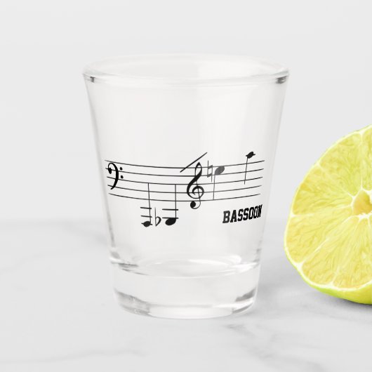 Bassoon Spielbereich Schnapsglas (Vorderseite)