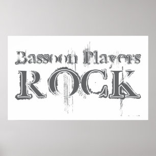 Bassoon-Spieler-Felsen Poster