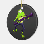 Bassoon-Spieler-Frosch-Verzierung Keramikornament (Links)