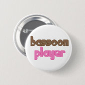 Bassoon-Spieler-Musik-Knopf Button (Vorne & Hinten)