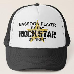 Bassoon-Spieler-Rockstar bis zum Nacht Truckerkappe