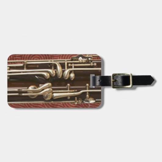Bassoon Tasten auf dunkelrot, benutzerdefinierbar Gepäckanhänger (Vorderseite horizontal)