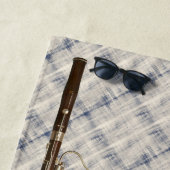 Bassoon-Trio-blaue weiße karierte Strandtuch (Beispiel)