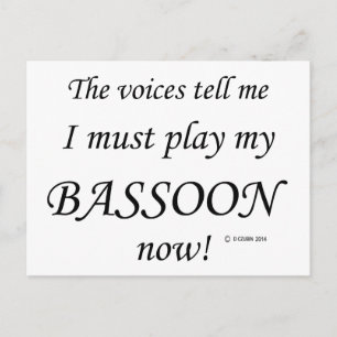 Bassoon Voices sagen, müssen spielen Postkarte