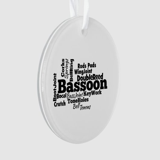 Bassoon Word Cloud Ornament (Vorderseite)