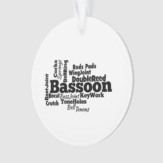 Bassoon Word Cloud Ornament (Vorderseite)