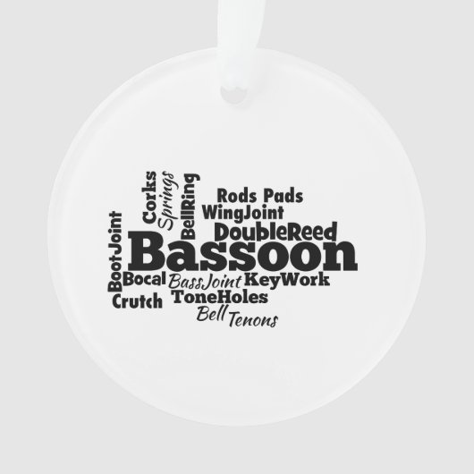 Bassoon Word Cloud Ornament (Vorderseite)