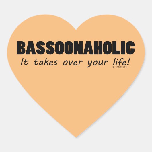 Bassoonaholic Life Heart Sticker (Vorderseite)