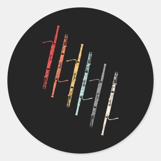 Bassoonist Bassoon Player Orchestra Band Runder Aufkleber (Vorderseite)