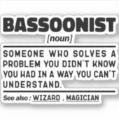 Bassoonist Noun Definition Musikinstrument Cool Aufkleber (Vorderseite)