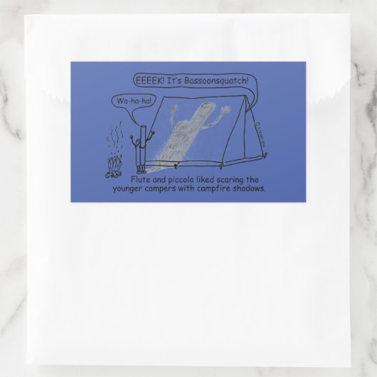 Bassoonsquatch Rechteckkleber Rechteckiger Aufkleber (Tasche)