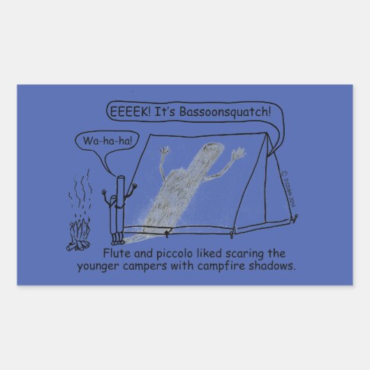 Bassoonsquatch Rechteckkleber Rechteckiger Aufkleber (Vorderseite)