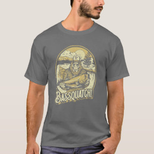 Bassquatch! Bass Fisherman Sasquatch Funny Bigfoot T-Shirt