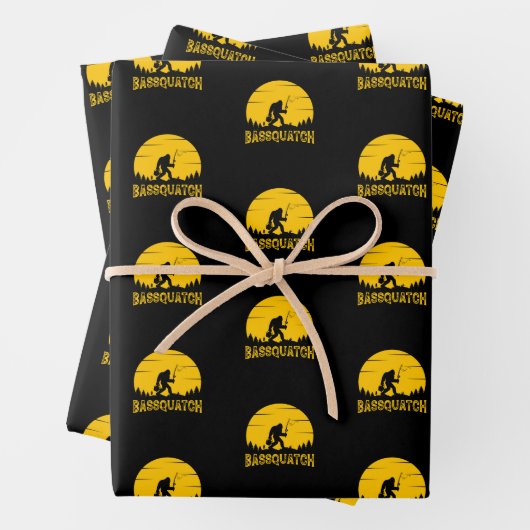 Bassquatch Bigfoot Sasquatch Fullmoon Rod Fishing Geschenkpapier Set (Beispiel)