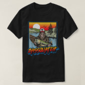 Bassquatch Funny Bass Fischen Sasquatch Retro 80er T-Shirt (Design vorne)