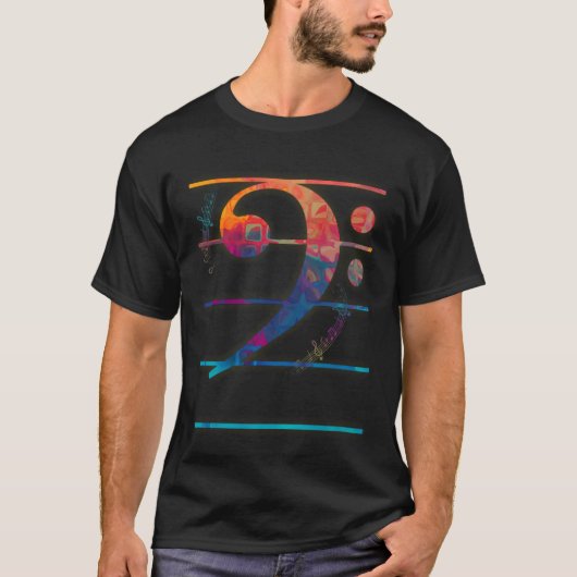 Baßschlüssel Farbe T-Shirt (Vorderseite)