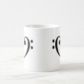 Bassschlüssel-Herz Kaffeetasse (Mittel)