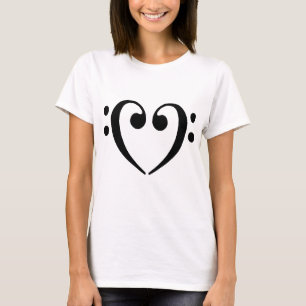 Bassschlüssel-Herz T-Shirt