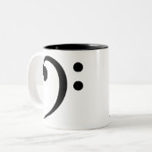 Bassschlüssel-Kaffee-Tasse (groß) Zweifarbige Tasse (Vorderseite Links)