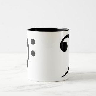 Bassschlüssel-Kaffee-Tasse (groß) Zweifarbige Tasse