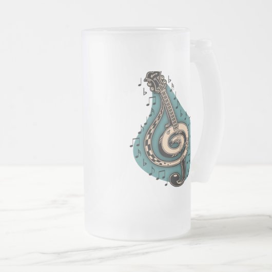 Bassschlüssel Mattglas Bierglas (VorderseiteRechts)