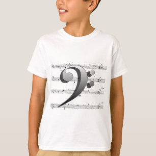 Bassschlüssel-Musik-Shirts und Kleidung T-Shirt