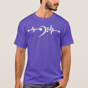 Bassschlüssel Musiker Herzschlag Noten Bassschlüss T-Shirt