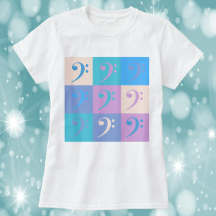 Bassschlüssel-Muster-Musik Pastell T-Shirt