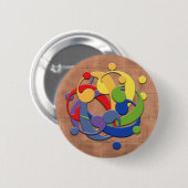 Bassschlüssel-Regenbogen-Ball-Puzzlespiel Button (Vorne & Hinten)