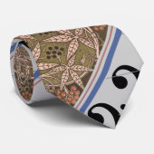 Bassschlüssel und Kunst Nouveau gemusterte Krawatte (Gerollt)