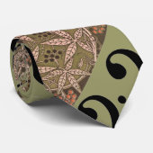 Bassschlüssel und Kunst Nouveau gemusterte Krawatte (Gerollt)