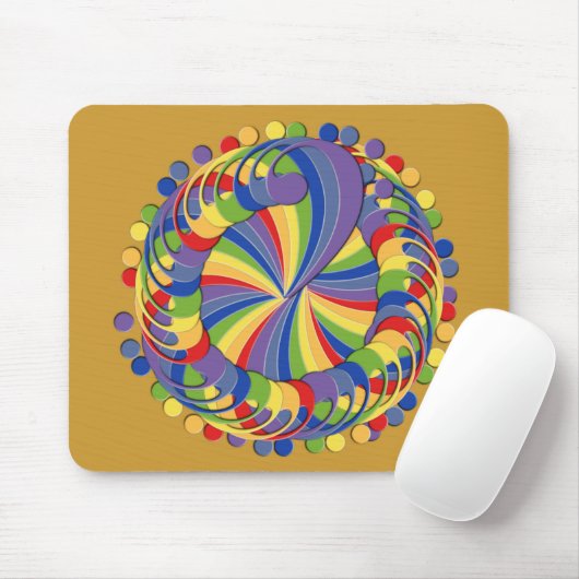 Bassschlüsselpinwheel-Regenbogen Mousepad (Mit Mouse)