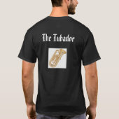 Bassschlüsseltuba-Shirt im Schwarzen T-Shirt (Rückseite)