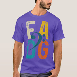 Bassspieler Vintage EADG Doppel-Bassschlüssel Bass T-Shirt