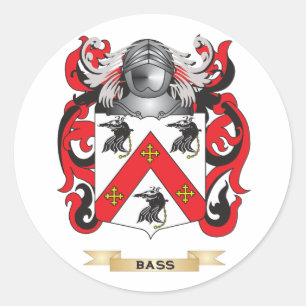 Bassüberzug von Waffen (Familienwappen) Runder Aufkleber