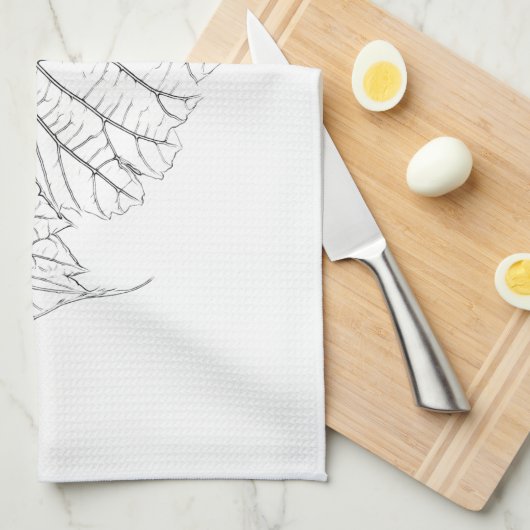 Basswood-Blätter Geschirrtuch (Viertel Falte)