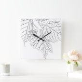 Basswood-Blätter Quadratische Wanduhr (Zuhause)