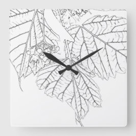 Basswood-Blätter Quadratische Wanduhr