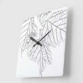 Basswood-Blätter Quadratische Wanduhr (Winkel)