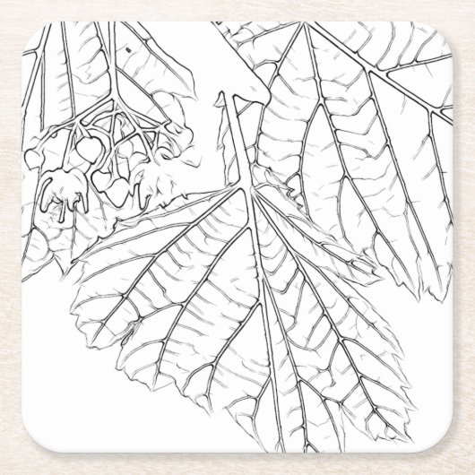 Basswood-Blätter Rechteckiger Pappuntersetzer (Vorderseite)