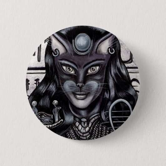 Bast Cat Goddess Ägyptisch Button (Vorderseite)