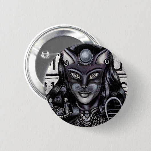 Bast Cat Goddess Ägyptisch Button (Vorne & Hinten)