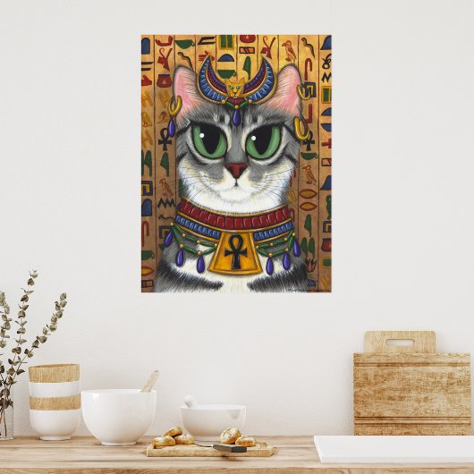 Bast Goddess, ägyptisches Bastet Cat Poster (Küche)