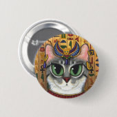 Bast-Göttin-Ägypter Bastet Katzen-Kunst-Knopf Button (Vorne & Hinten)