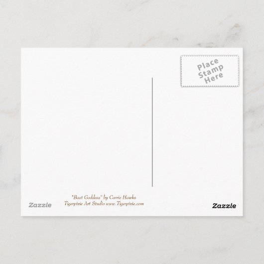 Bast-Göttin-Ägypter Bastet Katzen-Kunst-Postkarte Postkarte (Rückseite)