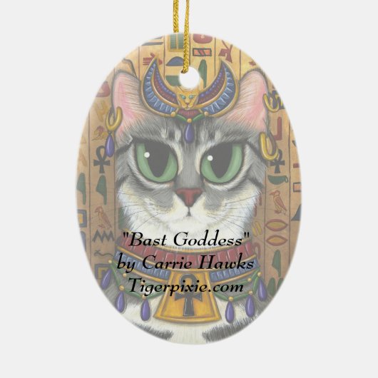 Bast-Göttin-Ägypter Bastet Katzen-Kunst-Verzierung Keramikornament (Hinten)