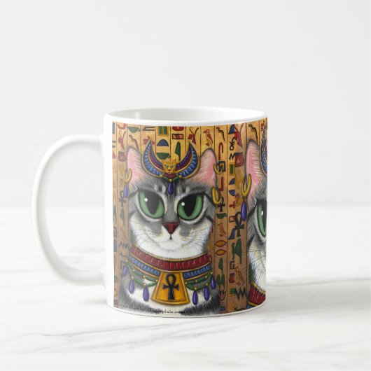 Bast-Göttin Bastet ägyptische Katzen-Kunst-Tasse Kaffeetasse (Links)